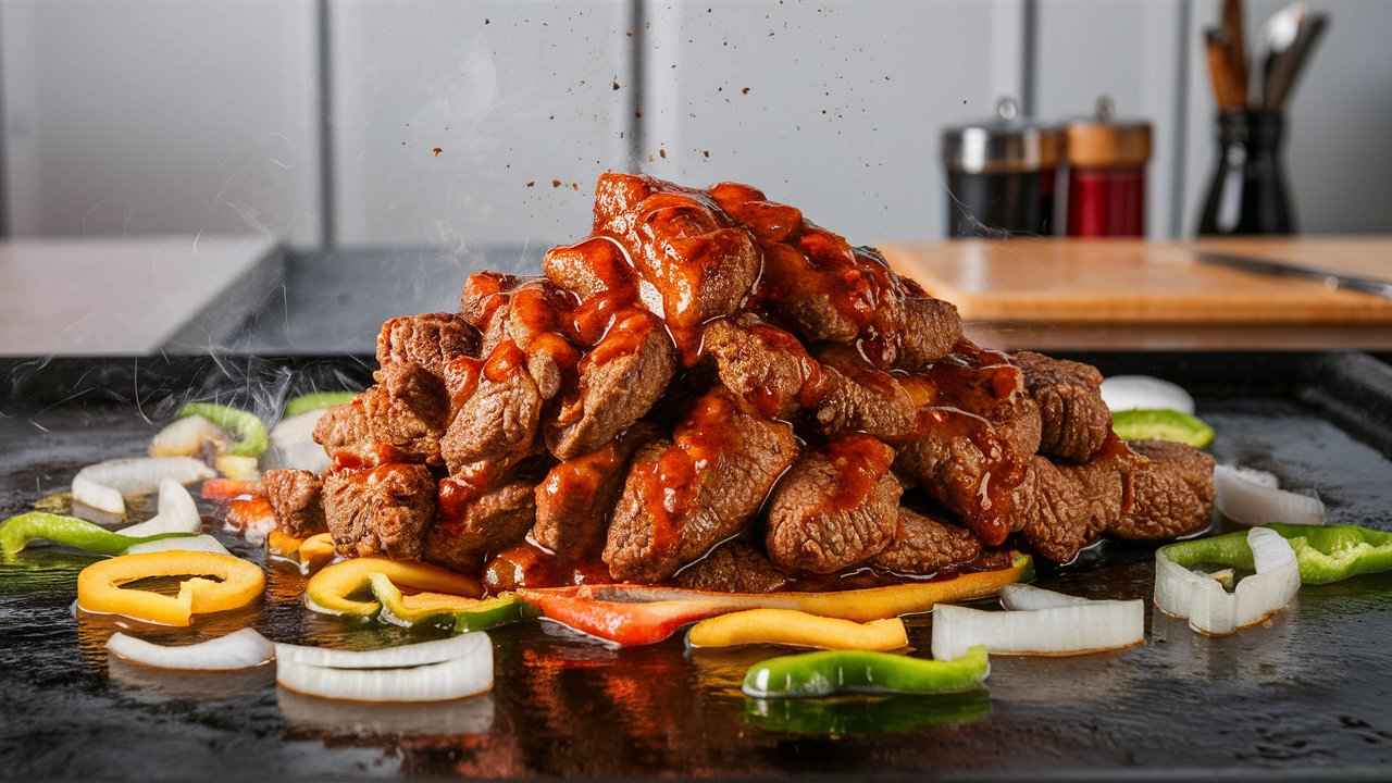 A plate of Korean ground beef bulgogi served with steamed rice, fresh lettuce leaves, and kimchi, showcasing a flavorful and vibrant meal