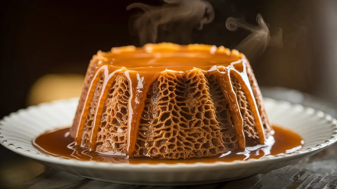 What Makes Sticky Toffee Pudding Unique. Sticky toffee pudding drizzled with caramel sauce on a white plate.Why can't you reheat sticky toffee pudding?